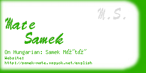 mate samek business card